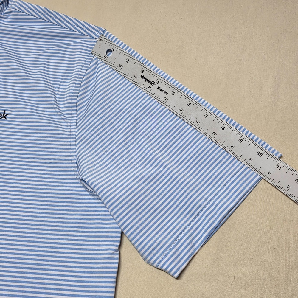 Peter Millar Summer Comfort Polo Shirt Men XL Blue/White Striped Pullover RegFit - Picture 4 of 9